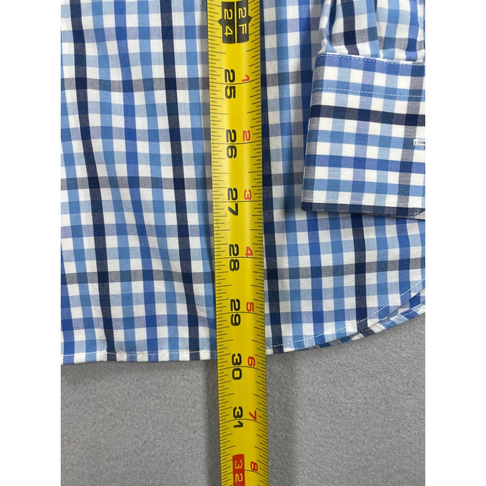 Banana Republic Button Down Shirt Mens Small Blue Plaid Woven Grant Fit Non-Iron - Picture 6 of 10